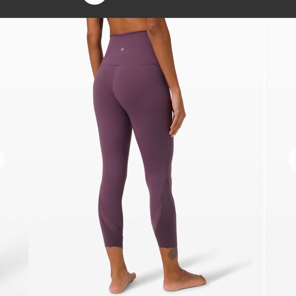 Lululemon Wunder under high rise waist scallop hem crop 23” 4 grape thistle